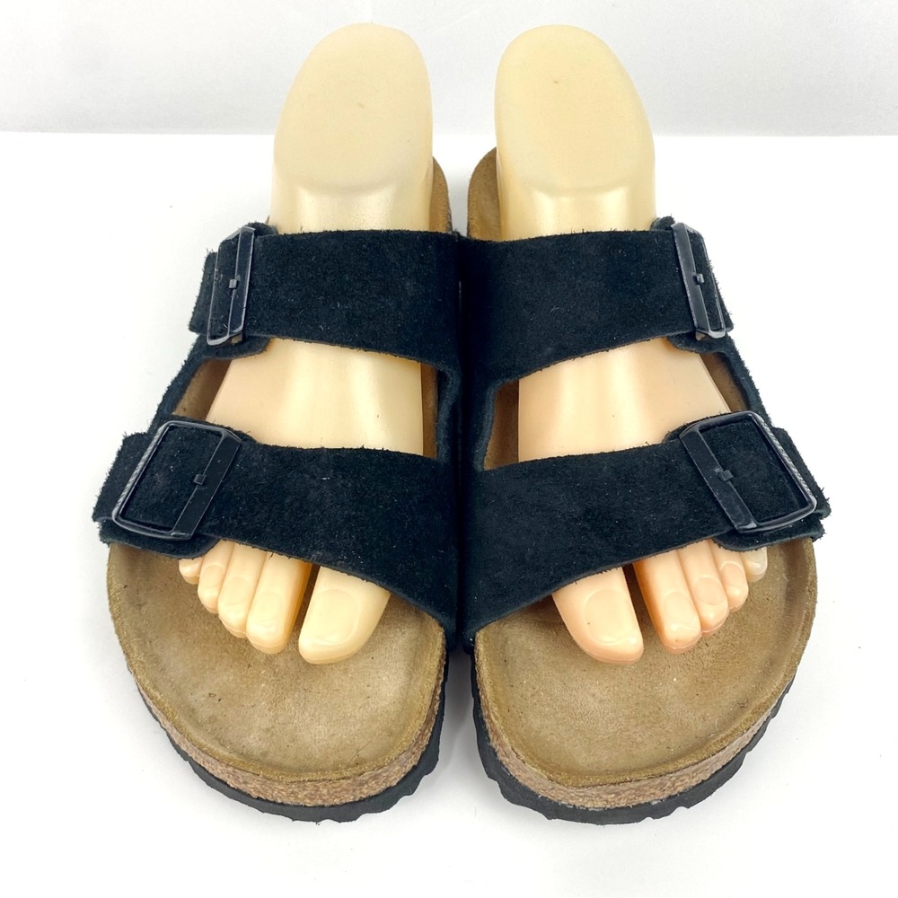 Birkenstock Suede Leather Sandals Women's 9 Soft Footbed "Arizona" 40 Worn Once! - Picture 3 of 9
